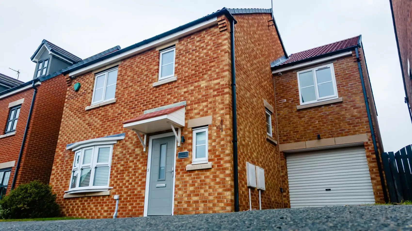 Detached brick house with a double-storey extension, South Shields
