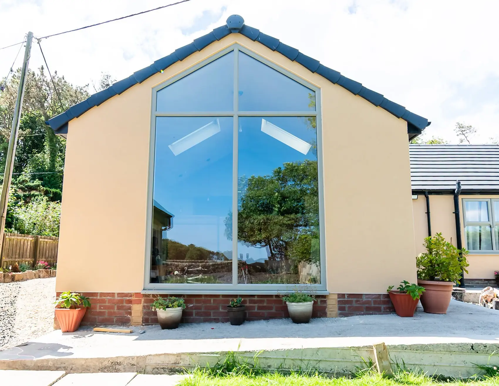 Apex gable window on the finished extension, Cresswell