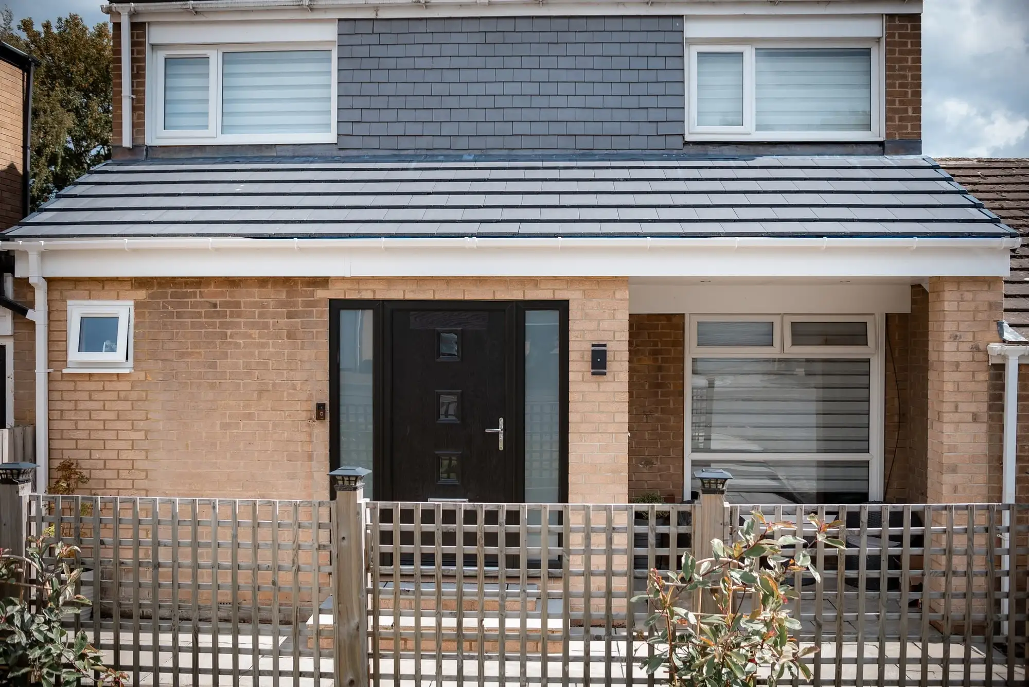 New slate-clad front porch on a reconfigured home, Washington