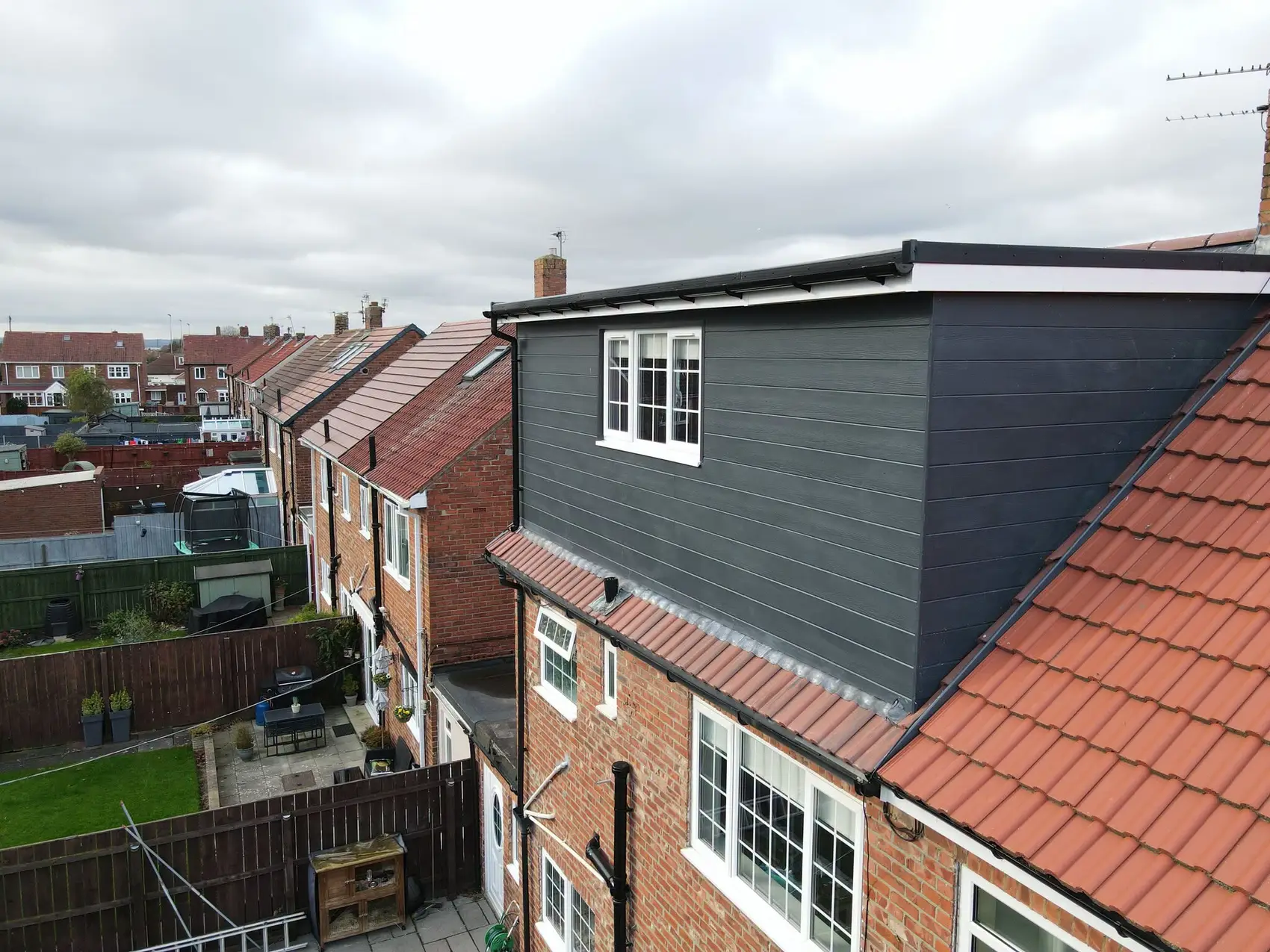 Dormer and cladding on the converted loft from another angle, South Shields